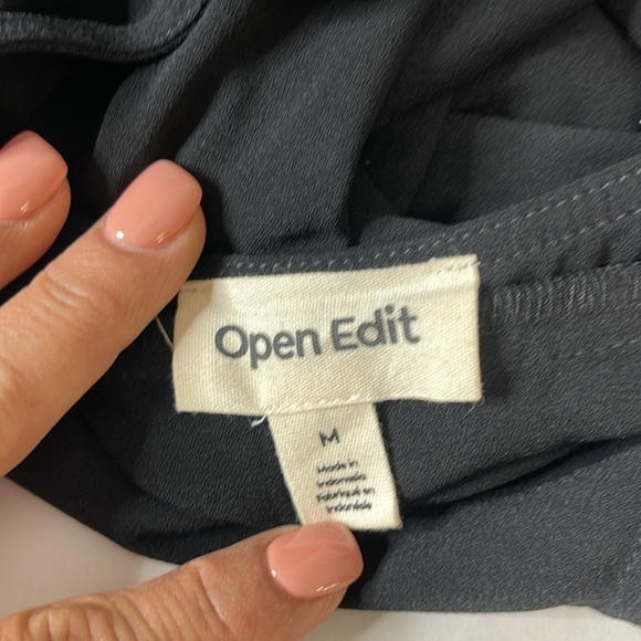 OPEN EDIT Women's Black Halter Top Cut Out Back Jumpsuit Size M - Picture 8 of 11